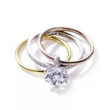 IDH  JEWELLERY THREE COMBO RING WITH SOLITAIRE -RYRW001