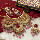 RJ BRAND, HEAVY BRIDAL KUNDAN NECKLACE SET  WITH MAANGTIKKA -RZNSW001