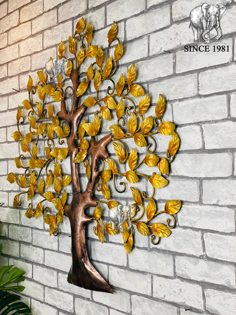 LARGE SIZE PRETTY GOLDEN TREE WALL DECOR -PPAD001GT – www.soosi.co.in