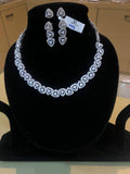 RITZ BEAUTIFUL DIAMOND REPLICA NECKLACE WITH BACK SCREW EARRING-RITZDNS001