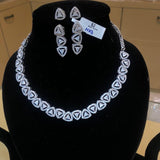 RITZ BEAUTIFUL DIAMOND REPLICA NECKLACE WITH BACK SCREW EARRING-RITZDNS001