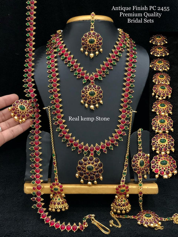 Mandakini , Matte Gold Finish Bridal Jewellery Set for Women -SAY001BSA