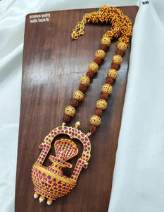 TRADITIONAL RUDRAKSH SHIVALING PENDANT NECKLACE FOR WOMEN-SAYDPNSL001