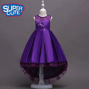 PURPLE COLOR SUPER CUTE PARTY WEAR SATIN FROCK FOR GIRLS-PANKSC001PL