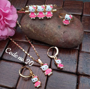 3 PINK KITTY , JEWELLERY COMBO FOR LITTLE PRINCESS-RJCJ0013