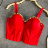 RED STATEMENT DAZZLING BUSTIER TOP FOR GIRLS-JBR001R