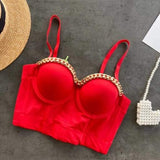 RED STATEMENT DAZZLING BUSTIER TOP FOR GIRLS-JBR001R