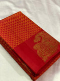 KANCHIPURAM PURE SILK HANDLOOM SAREE WITH 1 GRAM PURE GOLD  ZARI -PDSKSS001A