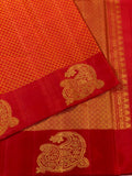 KANCHIPURAM PURE SILK HANDLOOM SAREE WITH 1 GRAM PURE GOLD  ZARI -PDSKSS001A