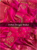 PINK BRIDAL SOFT SILK SAREE WITH DESIGNER BLOUSE-ROYALS001