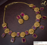 SREEJAYA, MATTE GOLD FINISH  NECKLACE SET FOR WOMEN -LRNSW001S