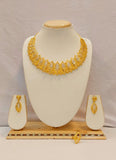 JAHANARA ,  GOLD PLATED NECKLACE SET WITH MATCHING EARRINGS COMBO FOR WOMEN -ALLARE001