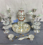 VARALAKSHMI POOJA SPECIAL GERMAN SILVER THALI -SNVLPT001A