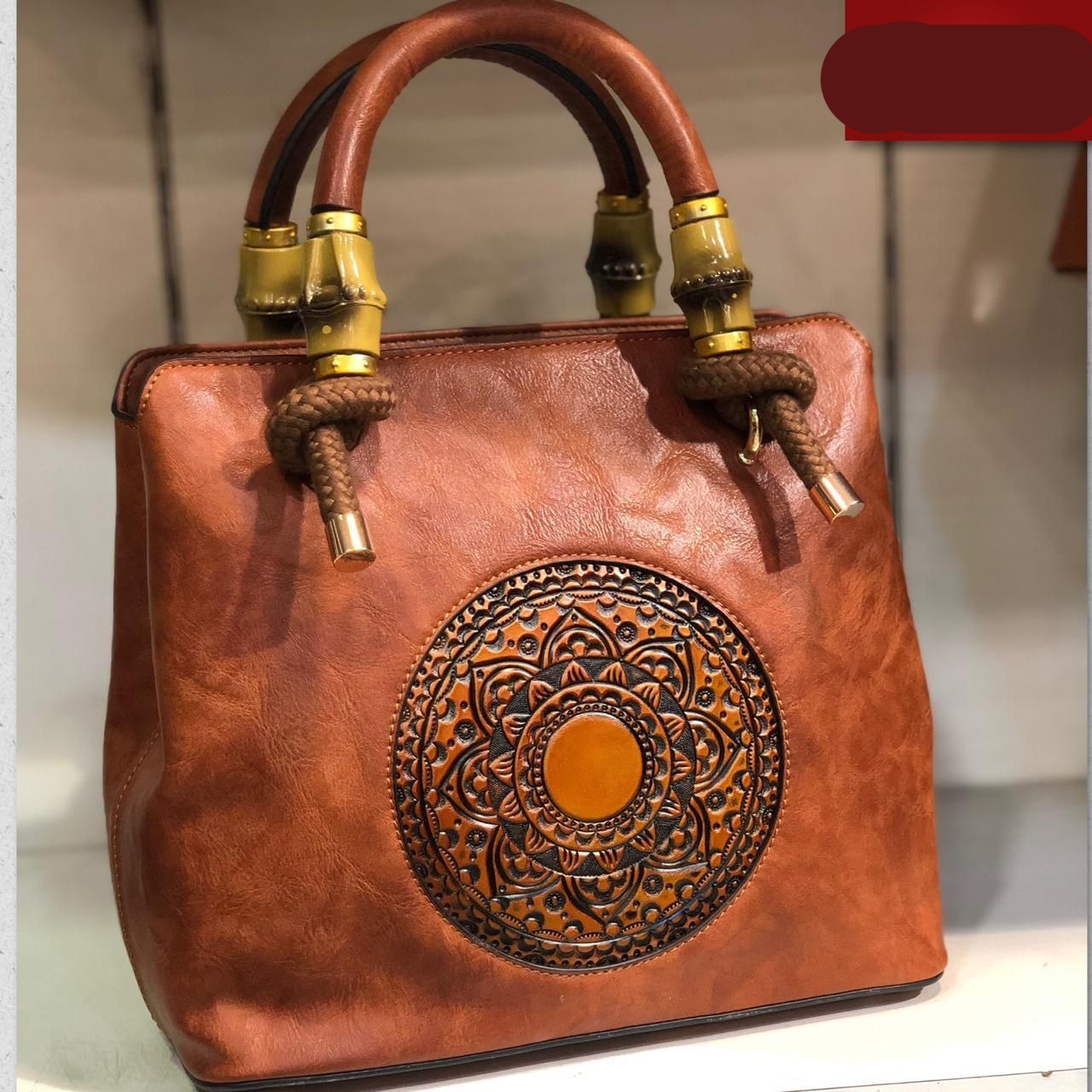 Old cheap leather handbag