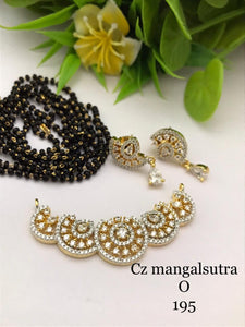 DHANYA LAKSHMI , BLACK BEAD MANGAL SUTRA SET FOR WOMEN -SANWAMSS001D