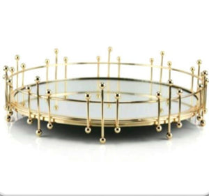 SANYA, ELEGANT GOLD FINISH DESIGNER METAL TRAY-ANUBGT001