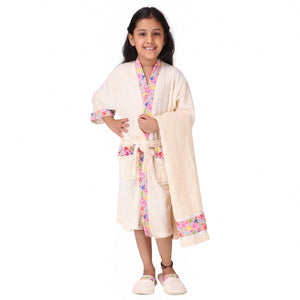 Pink 3 pcs Luxury Kids Bathrobe set -PANIPBRS001P