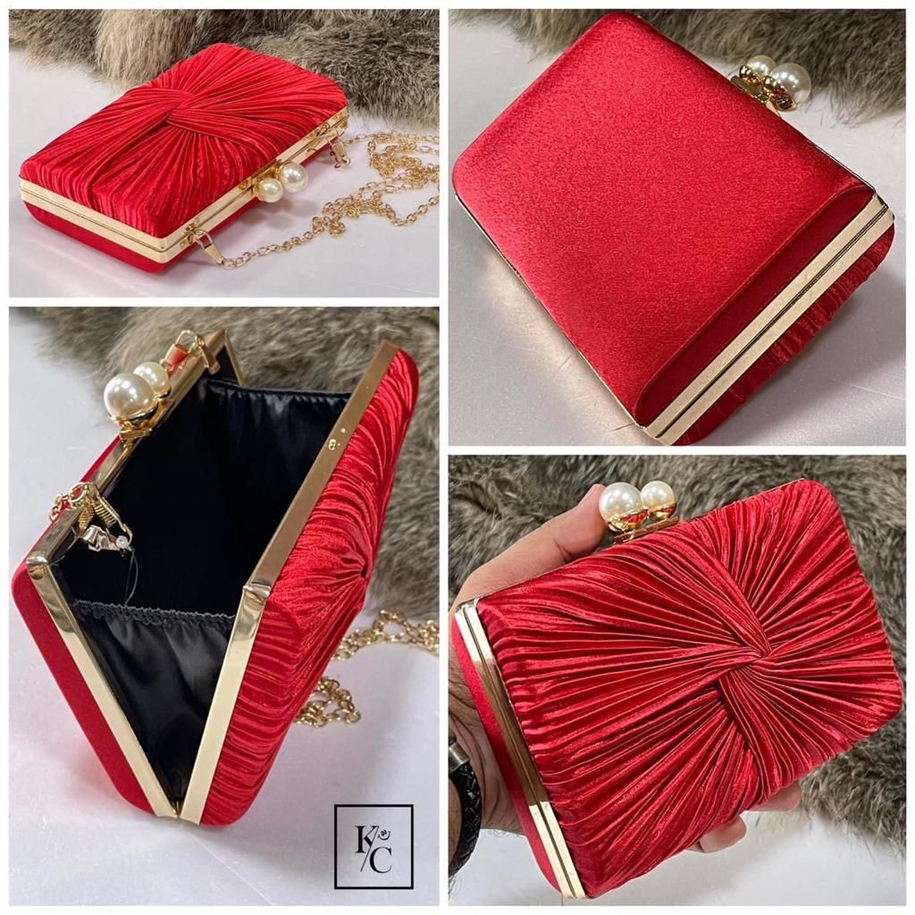 New Fashion Woman Party Clutch sling bag silk shoulder handbag pearl c www.soosi .in