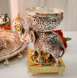 German Silver Antique Finish Laxmi Pooja Set-SKDGLPS001