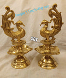 MAYURIKA, PAIR OF 2 BRASS PEACOCK DESIGNER LAMPS-BEST001PDLM