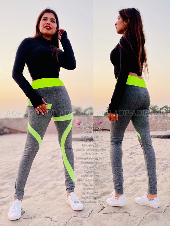 ADP ® Fluorescent stylish sports daily Joggers / Leggings for Women  -KASH001GBL