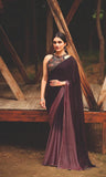 DAMINI 3D VELVET CHIFFON SAREE WITH FLORAL SEQUINS EMBELLISHED BLOUSE-NIRMA001B