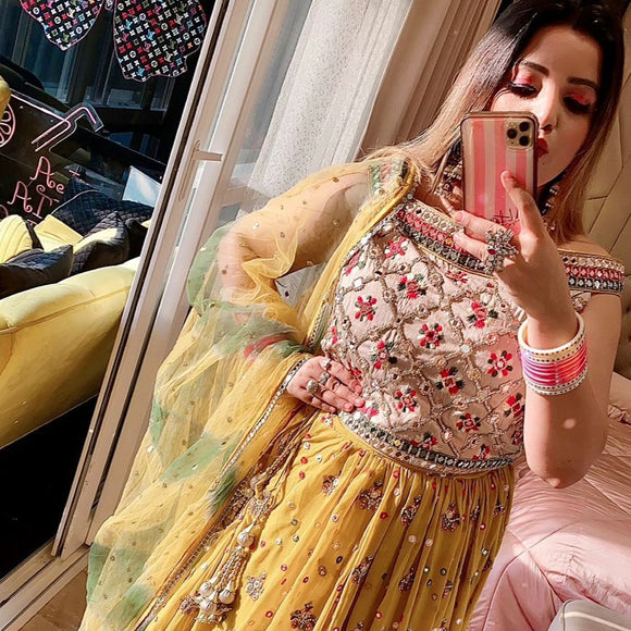 LookNbook art Embroidered Stitched Lehenga & Crop Top - Buy LookNbook art  Embroidered Stitched Lehenga & Crop Top Online at Best Prices in India |  Flipkart.com