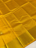 PADMINI , GOLDEN YELLOW  SHADE KANJIVARAM PURE SILK HANDLOOM WITH 2 GRAM GOD ZARI SAREE FOR WOMEN -PDS001GY