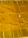 PADMINI , GOLDEN YELLOW  SHADE KANJIVARAM PURE SILK HANDLOOM WITH 2 GRAM GOD ZARI SAREE FOR WOMEN -PDS001GY