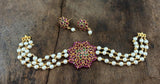 MAHALAKSHMI, KEMP PEARL CHOKER SET FOR WOMEN -ART001PC