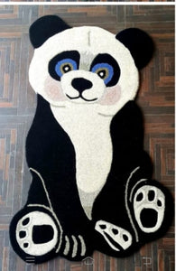 BLACK AND WHITE PANDA  DESIGNER  ANIMAL SERIES HAND TUFTED WOOLEN RUG- PAL001P