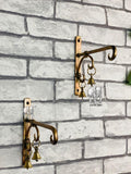 Metal Wall Hook with Brass Bells set of 2 Pcs-SKD001MH