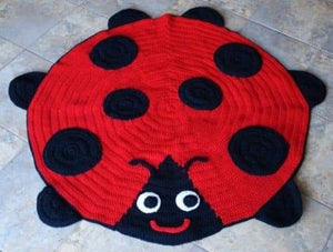 LADY BUG KIDS FAVORITE CHARECTER CROCHET BEDSIDE RUNNER / SOFA SIDE RUNNER-ANUB001LB