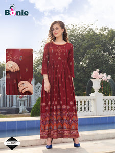 MAROON COLOR GOOD NEWZ RAYON FEEDING KURTI FOR WOMEN-FOF001M