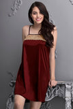 ELEGANT MAROON AND GOLD SHADE 7 PC BRIDAL NIGHT WEAR FOR WOMEN -RG001NW