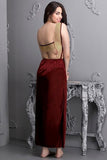 ELEGANT MAROON AND GOLD SHADE 7 PC BRIDAL NIGHT WEAR FOR WOMEN -RG001NW