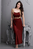 ELEGANT MAROON AND GOLD SHADE 7 PC BRIDAL NIGHT WEAR FOR WOMEN -RG001NW