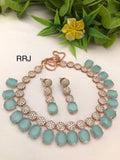 KIARA, DESIGNER STONE STUDDED NECKLACE SET FOR WOMEN -NEWJ001SN