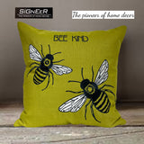 The Embroidery bee cushion cover. A contemporary Signeer cushion cover-RAJ001CC