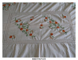 BABY PINK SHADE Hand Embroidered Cotton Bedsheets with Knotted Cutwork & along with Two Pillow Covers-KIA001BPBSE