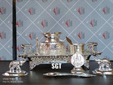 DIVYA SHREE , FULL SET GERMAN SILVER POOJA THALI -SN001PTB