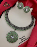 PANKURI, ELEGANT OXIDISED SILVER NECKLACE SET FOR WOMEN -PAL001OS