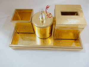 GOLD FINISH , 4 PC BATHROOM AND VANITY SET -ANUB001VG