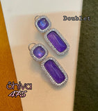 MELANIA, ELEGANT DOUBLET  STONE  EARRINGS FOR WOMEN -SOC001ED