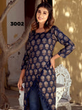 COMBO  OF 4 , GOLD FOIL PRINT KURTI SET FOR WOMEN -KASH001DBS