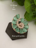 OLGA, ELEGANT ROSE GOLD FINISH  ADJUSTABLE STATEMENT RING FOR WOMEN -LR001SR