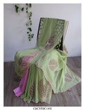 Cutwork on Kota Doria Check Sarees with Cotton Blouse Piece-KIA001K