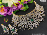 AYANANDA, GOLD FINISH HEAVY BRIDAL DIAMOND CHOKER NECKLACE SET FOR WOMEN -PAL001HNSA