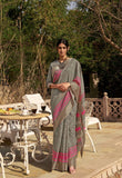 NIRMANA BLOCK COTTON GADWAL SAREE FOR WOMEN -NIRM001GP