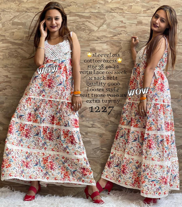 Soft Mal Mal Cotton Maxi Dress with Dupatta – Sarang